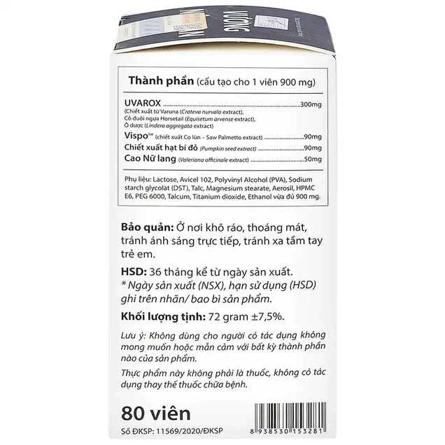 Thực phẩm bảo vệ sức khỏe Vương Niệu Đan (20 viên) 6