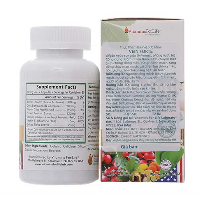Thực phẩm bảo vệ sức khỏe Vein Forte (60 viên ) 3