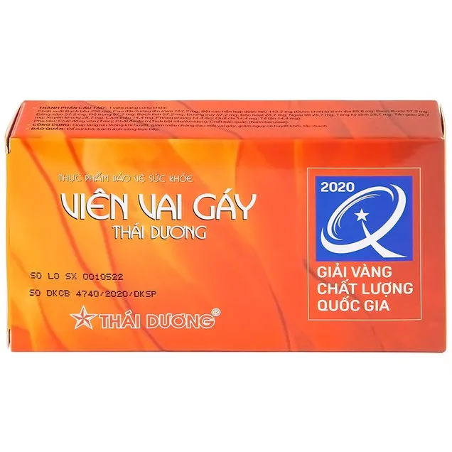 Thực phẩm bảo vệ sức khỏe Viên Vai Gáy Thái Dương (Hộp 2 Vỉ x 15 viên) 6