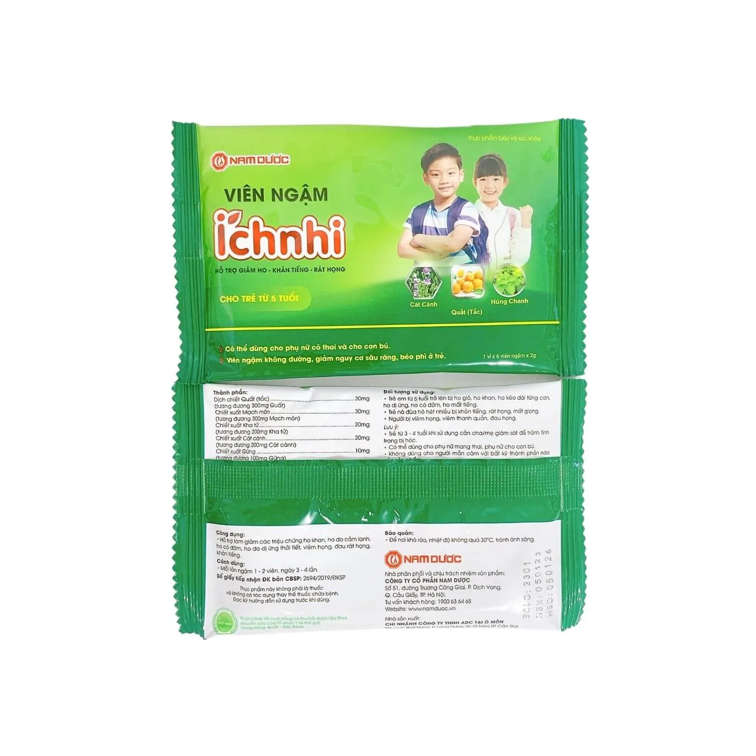 Thực phẩm bảo vệ sức khỏe Viên ngậm Ích Nhi (hộp 5 vỉ x 6 viên ) 2