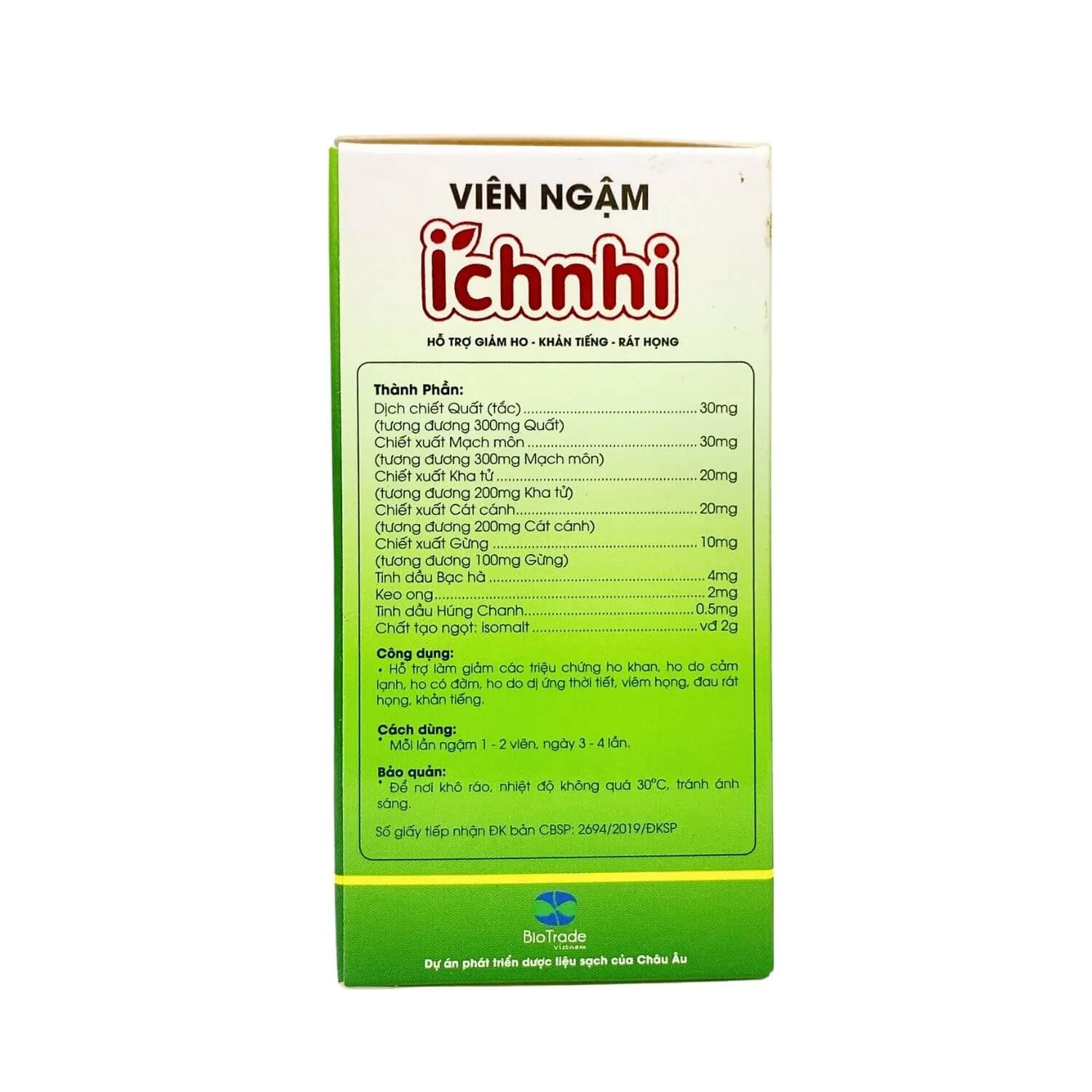 Thực phẩm bảo vệ sức khỏe Viên ngậm Ích Nhi (hộp 5 vỉ x 6 viên ) 3