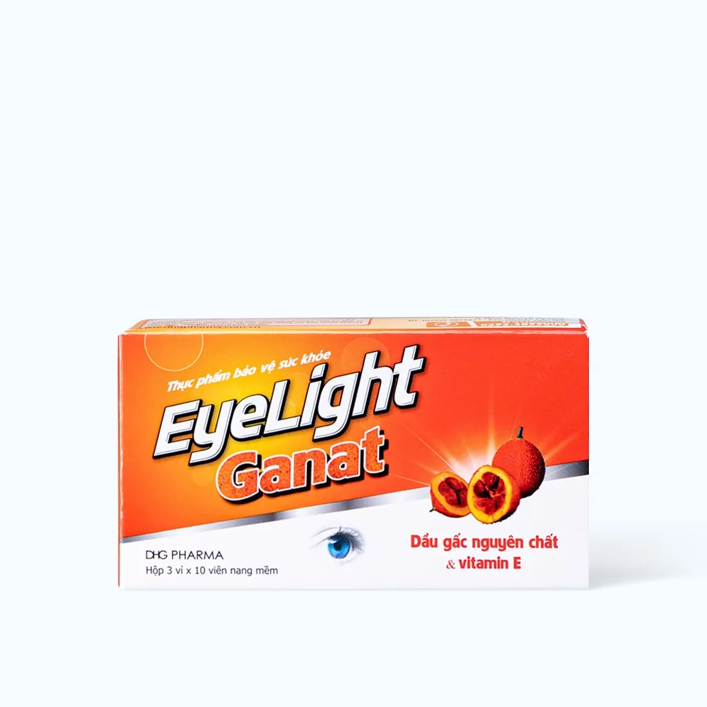 Thực phẩm bảo vệ sức khỏe viên nang mền Eyelight Ganat - Hỗ trợ bảo vệ mắt, cải thiện thị lực (30 Viên)