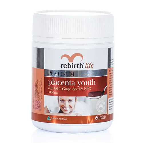 Thực phẩm bảo vệ sức khỏe viên nhau thai cừu Rebirht Platinum Placeta Youth 3000mg (60 viên) 2