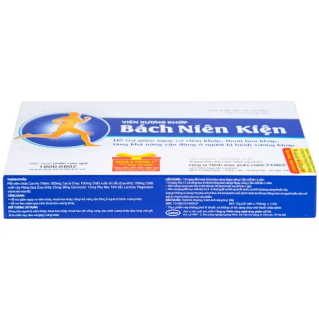 Thực phẩm bảo vệ sức khỏe viên xương khớp Bách Niên Kiện (20 viên) 4