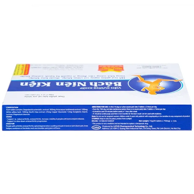 Thực phẩm bảo vệ sức khỏe viên xương khớp Bách Niên Kiện (20 viên) 5