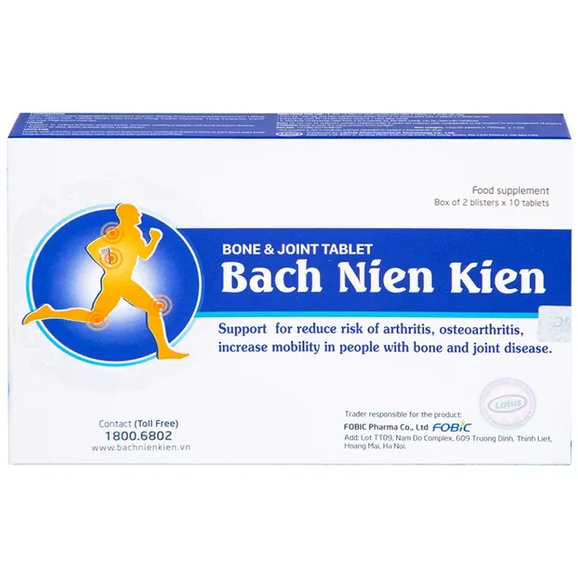 Thực phẩm bảo vệ sức khỏe viên xương khớp Bách Niên Kiện (20 viên) 6