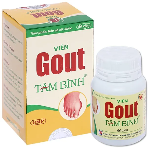 Thực phẩm bảo vệ sức khỏe Viên Gout Tâm Bình (60 Viên)