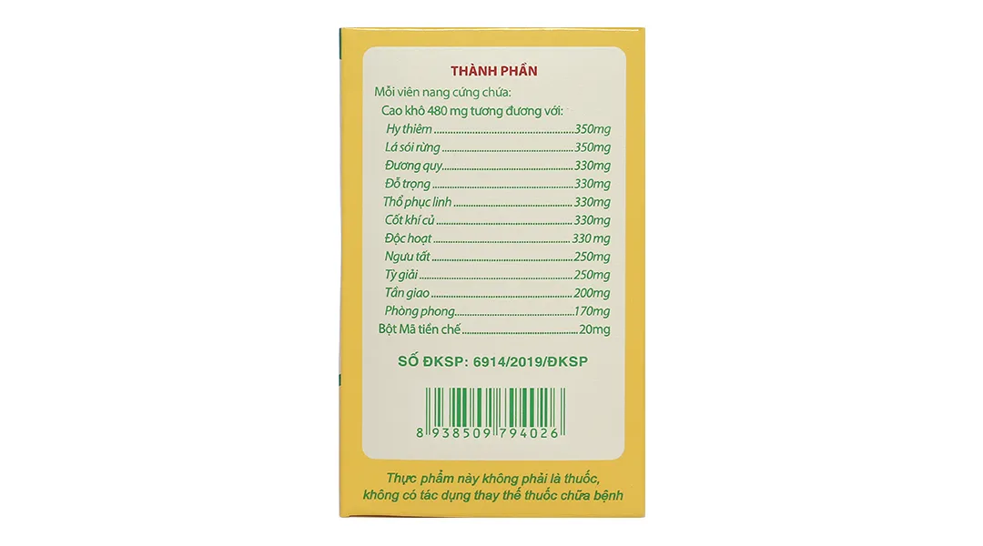 Thực phẩm bảo vệ sức khỏe Viên Gout Tâm Bình (60 Viên) 5