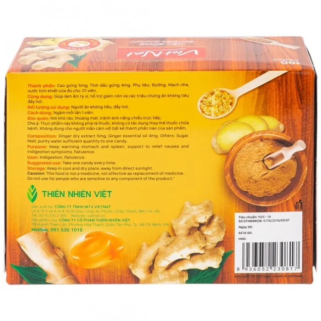 Thực phẩm bảo vệ sức khỏe Vietnat Kẹo Gừng (100 viên) 3