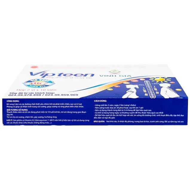 Thực phẩm bảo vệ sức khỏe Vipteen (2 vỉ x 10 viên) 3