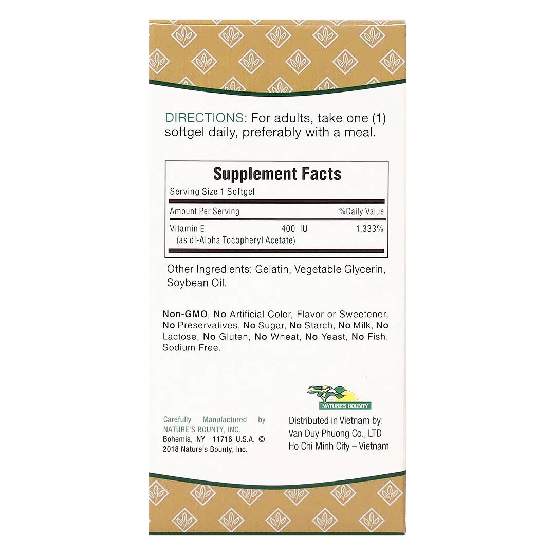 Thực Phẩm Bảo Vệ Sức Khỏe Vitamin E – 400IU 7