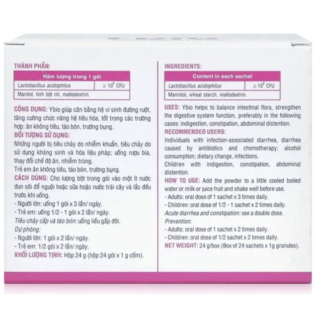 Thực phẩm bảo vệ sức khỏe Ybio (24 gói x 1g) 2