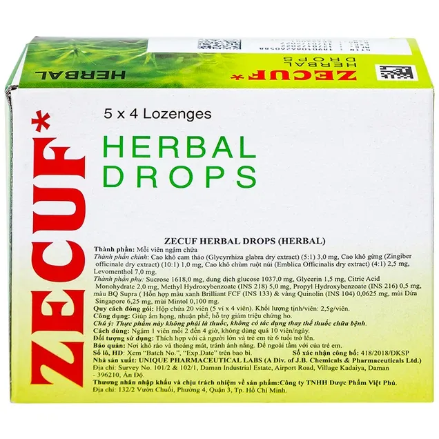 Thực phẩm bảo vệ sức khỏe Zecuf Herbal Drops (20 viên) 3