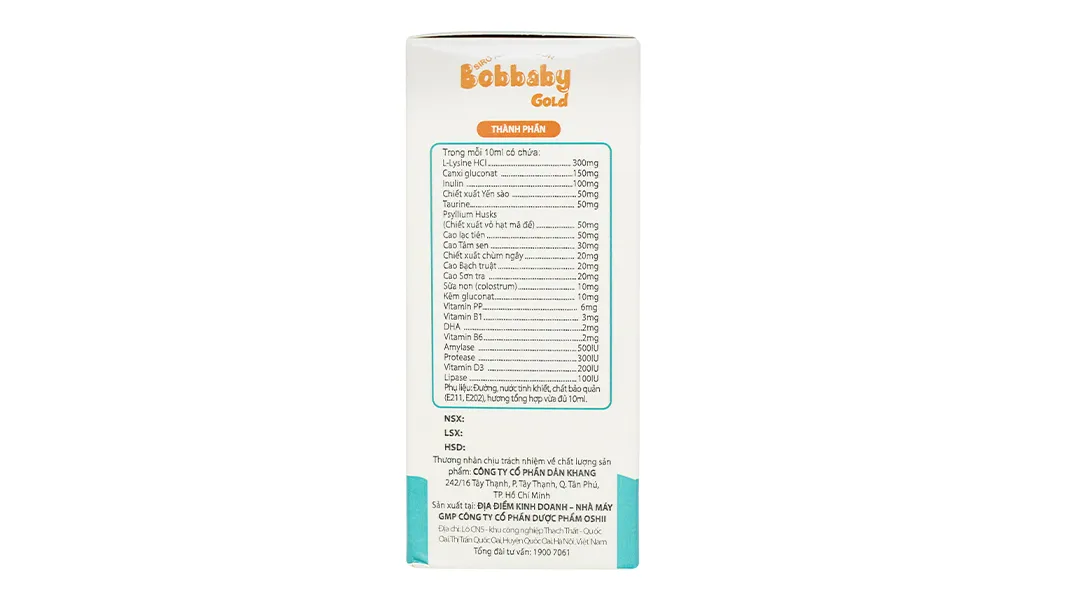Thực phẩm bảo vệ sức khoẻ: Siro ăn ngon ngủ ngon Bobbaby gold 4