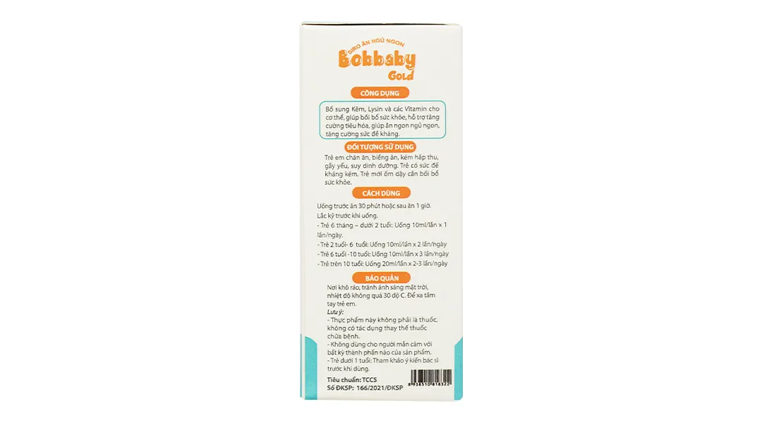 Thực phẩm bảo vệ sức khoẻ: Siro ăn ngon ngủ ngon Bobbaby gold 5