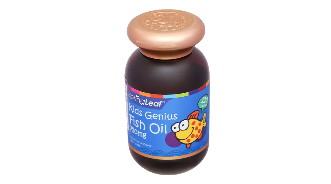 Thực phẩm bảo vệ sức khoẻ: Springleaf Kids Genius Fish Oil 750mg 6