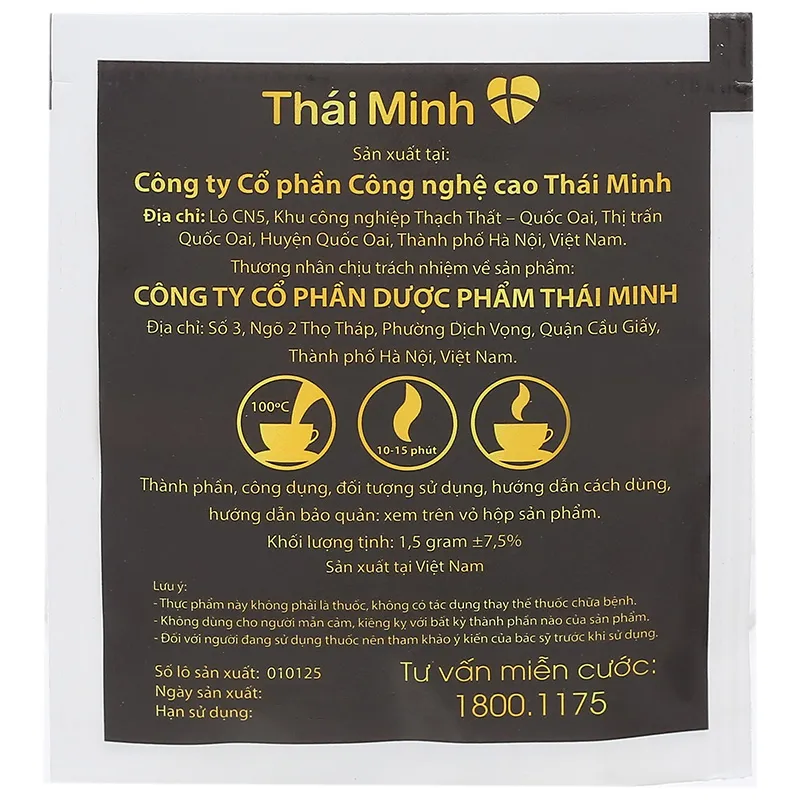 Thực phẩm bảo vệ sức khoẻ: Trà đông trùng hạ thảo Thái Minh 9