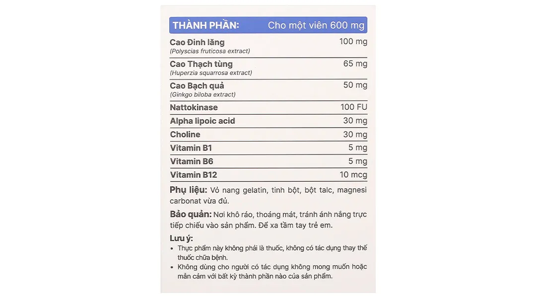 Thực phẩm bảo vệ sức khoẻ Dưỡng Não Thái Minh 23