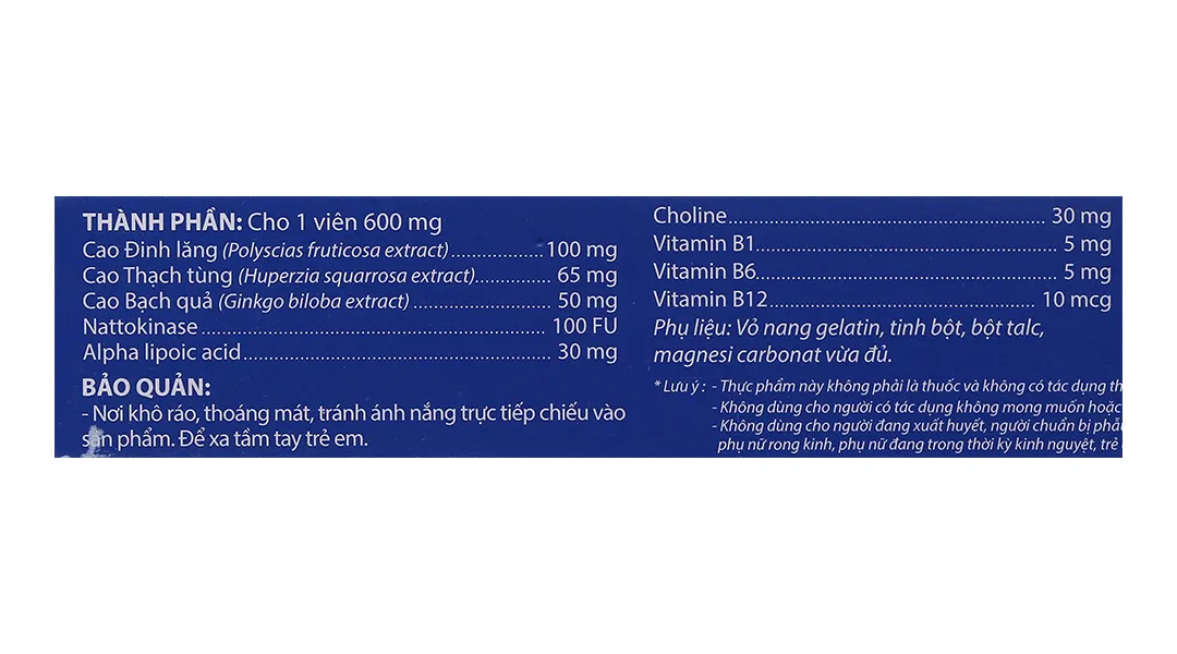 Thực phẩm bảo vệ sức khoẻ Dưỡng Não Thái Minh 8