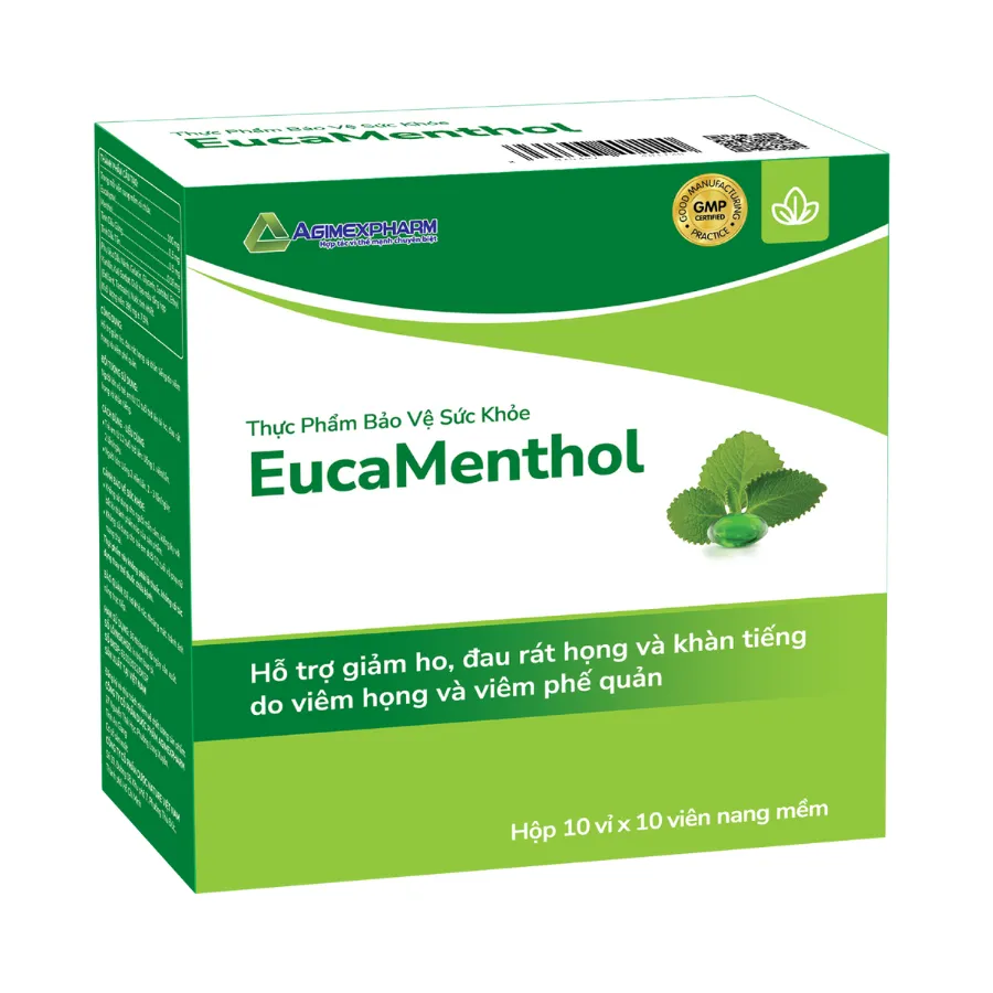 Thực phẩm bảo vệ sức khoẻ Eucamethol hỗ trợ giảm ho, đau rát họng (Hộp 100 viên) 2