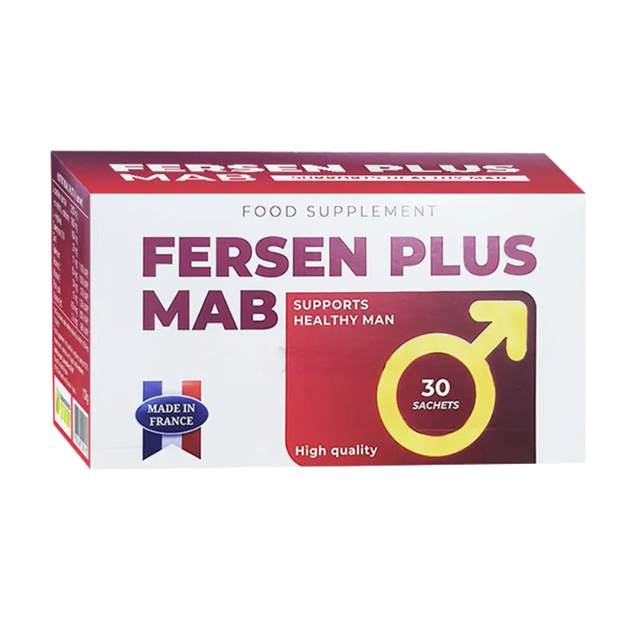 Thực phẩm bảo vệ sức khoẻ Fersen Plus hỗ trợ cải thiện chất lượng tinh trùng, tăng cường sinh lý nam giới (Hộp 30 gói)
