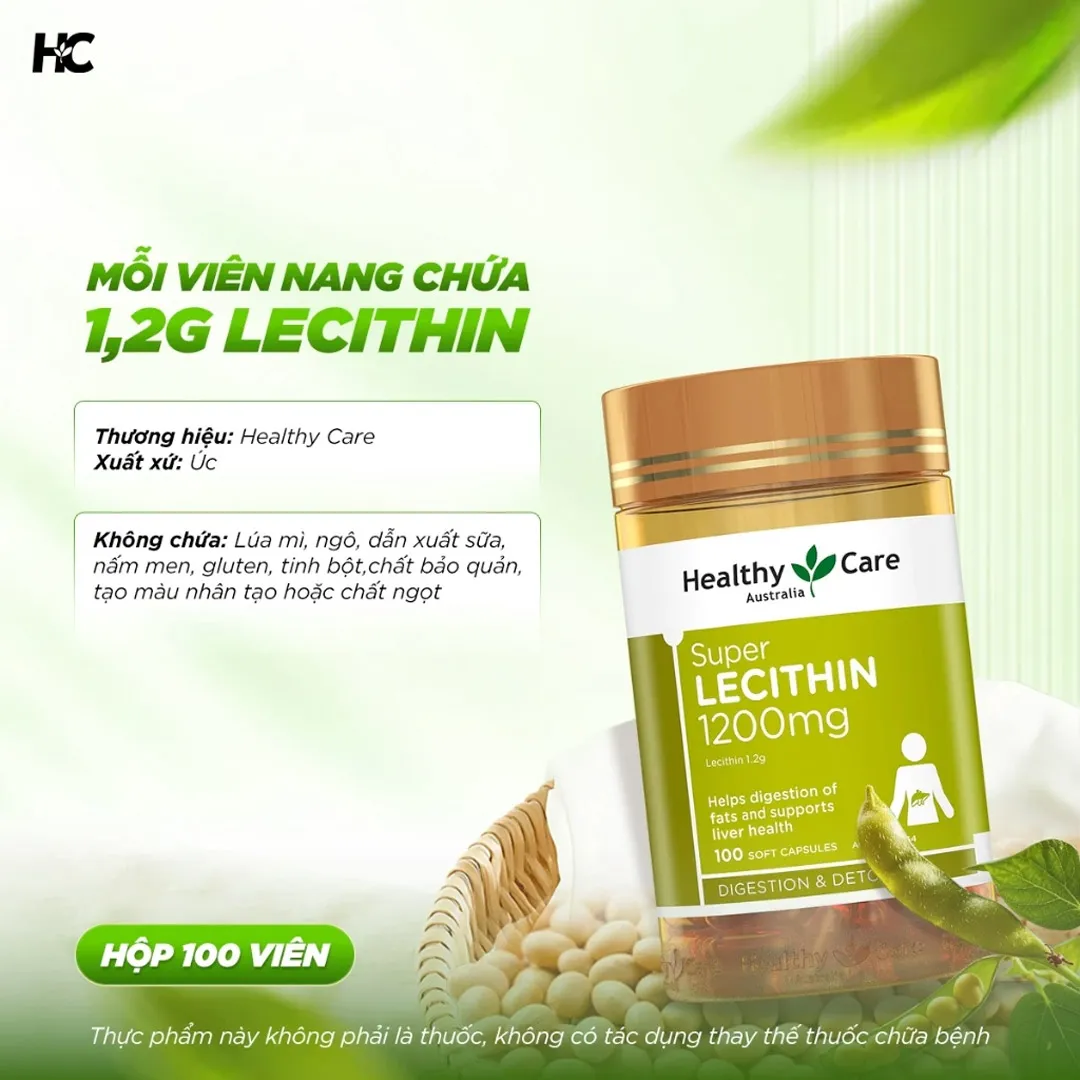 Thực Phẩm Bảo Vệ Sức Khoẻ Healthy Care Super Lecithin 1200mg Capsules 5