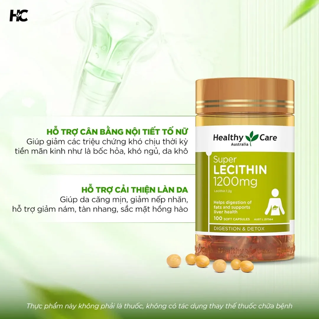 Thực Phẩm Bảo Vệ Sức Khoẻ Healthy Care Super Lecithin 1200mg Capsules 6