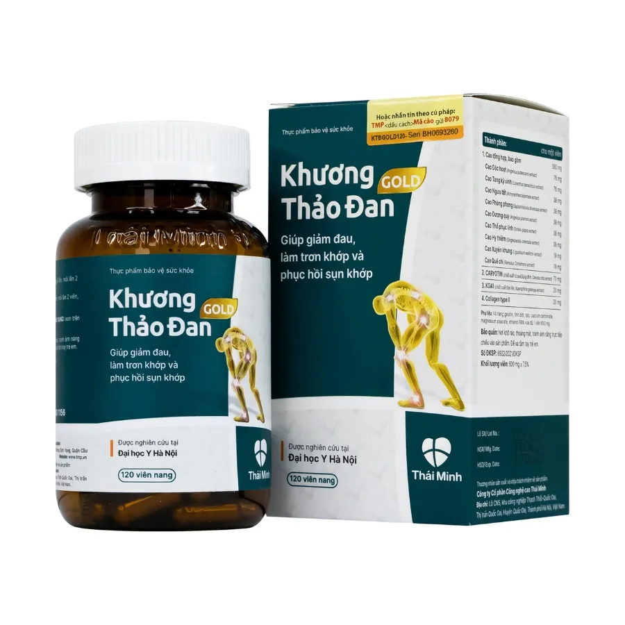 Viên uống Khương Thảo Đan Gold (Hộp 30 viên) giúp phục hồi sụn khớp