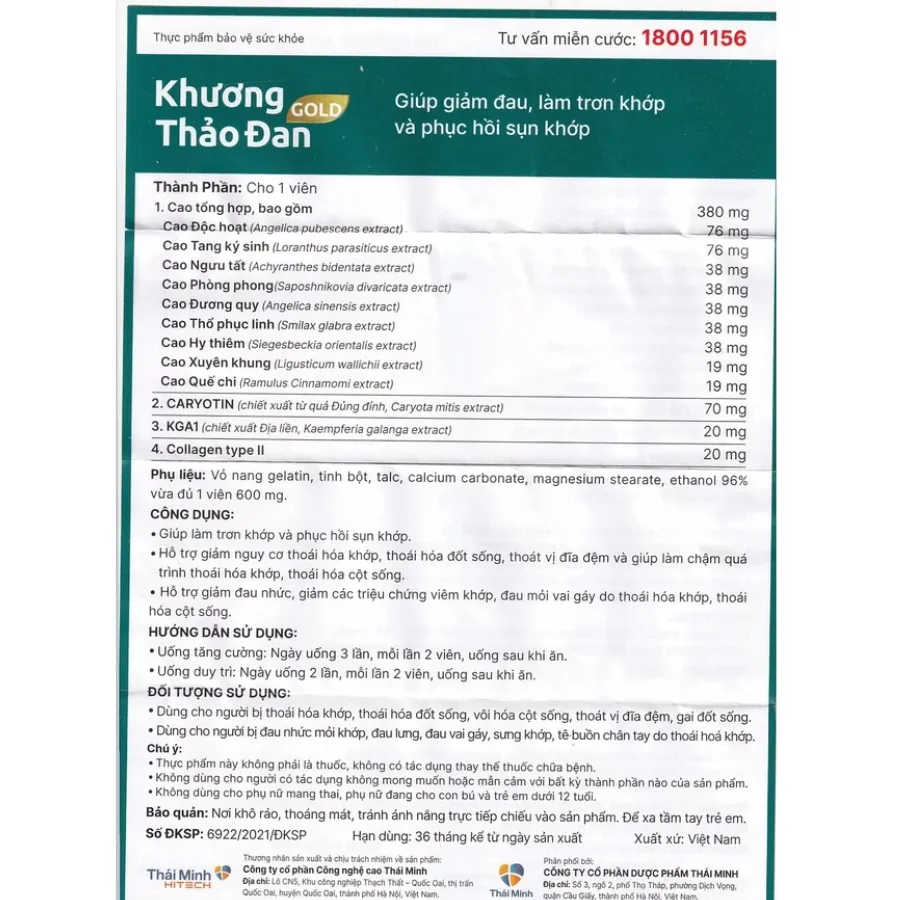 Viên uống Khương Thảo Đan Gold (Hộp 30 viên) giúp phục hồi sụn khớp 12