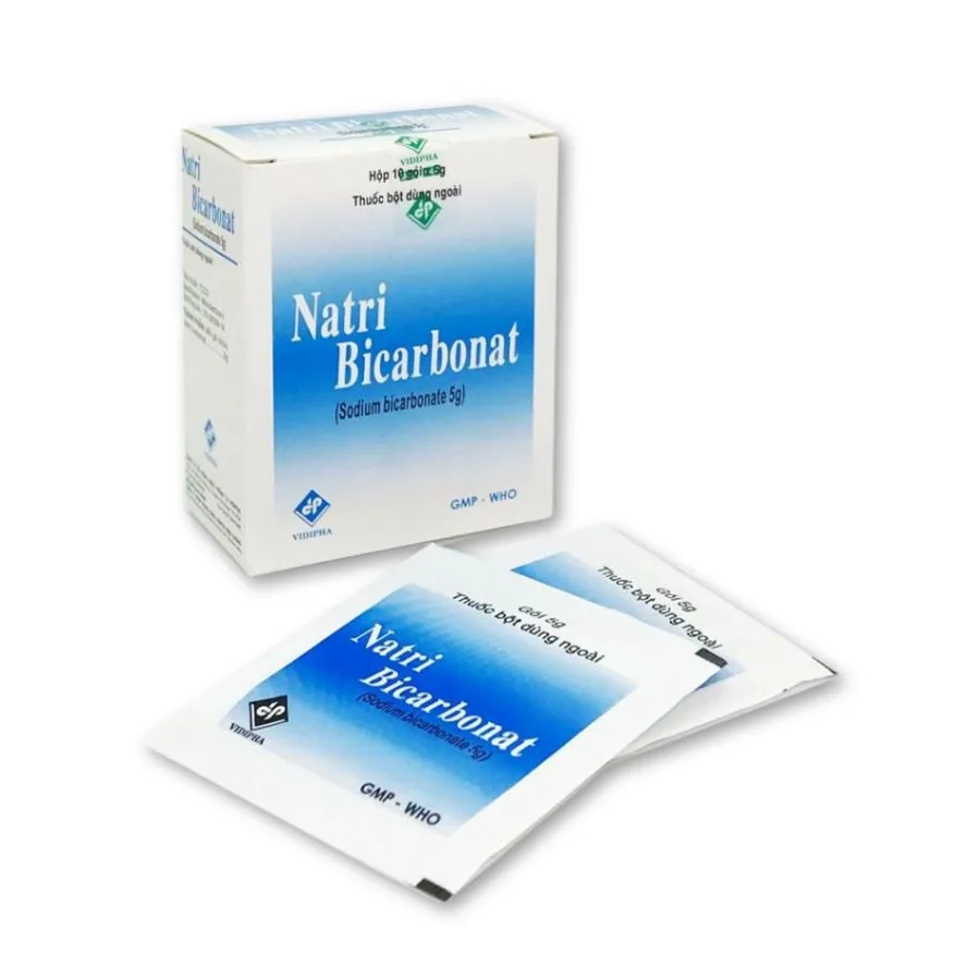 Thực phẩm bảo vệ sức khoẻ Natri Hydrocarbonat 450mg hỗ trợ trung hòa acid dạ dày, kiềm hóa nước tiểu (Hộp 10 bịch)