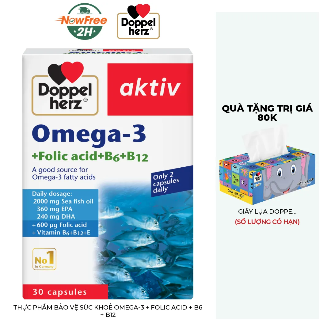 Thực Phẩm Bảo Vệ Sức Khoẻ Omega-3 + Folic Acid + B6 + B12