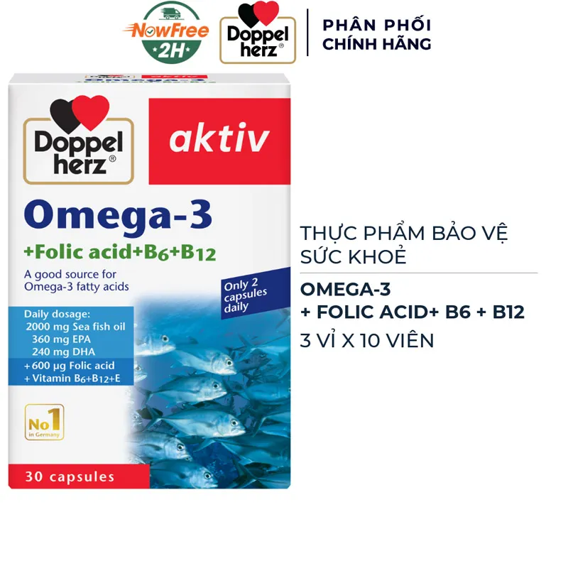 Thực Phẩm Bảo Vệ Sức Khoẻ Omega-3 + Folic Acid + B6 + B12 2