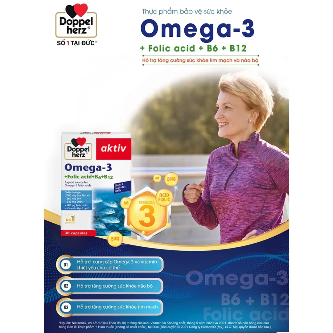 Thực Phẩm Bảo Vệ Sức Khoẻ Omega-3 + Folic Acid + B6 + B12 4
