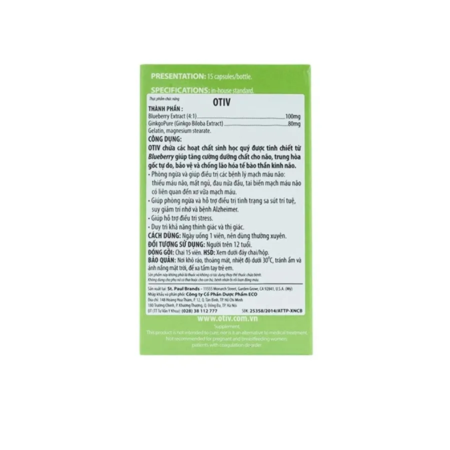 Thực Phẩm Bảo Vệ Sức Khoẻ OTIV Hỗ Trợ Cải Thiện Đau Đầu, Mất Ngủ - Hộp 15 viên 3