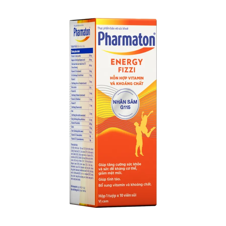 Thực phẩm bảo vệ sức khoẻ Pharmaton Energy Fizzi bổ sung vitamin và khoáng chất (Tuýp 10 viên)