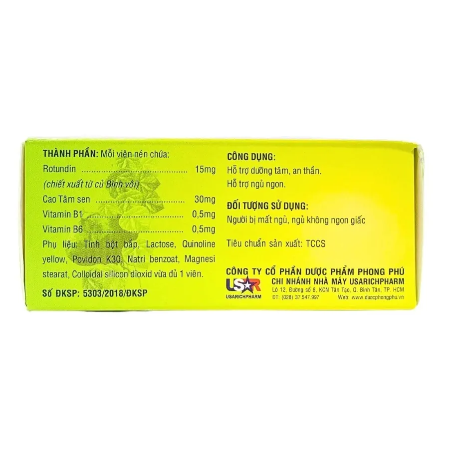 Thực phẩm bảo vệ sức khoẻ USA ROTIN-F hỗ trợ ngủ ngon (10 vỉ x 10 viên) 4