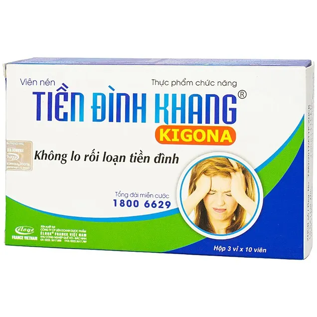 Thực phẩm bảo vệ sức khoẻ Viên nén Tiền Đình Khang Kigona (hộp 30 viên)