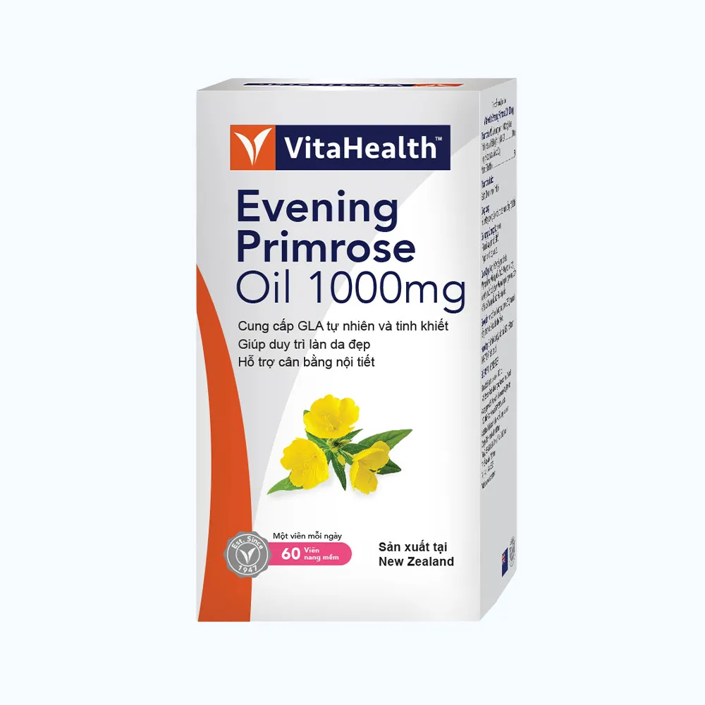 Thực phẩm bảo vệ sức khoẻ VitaHealth Evening Primrose Oil 1000mg hỗ trợ cân bằng nội tiết tố (Hộp 60 viên) 4
