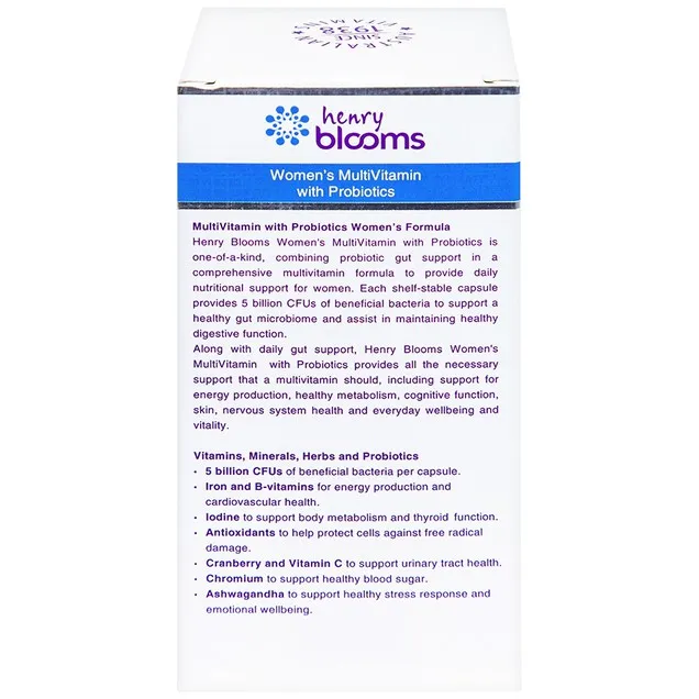 Thực phẩm bảo vệ sức khoẻ Women's Multivitamin With Probiotics Henry Blooms Hộp 30 viên 5