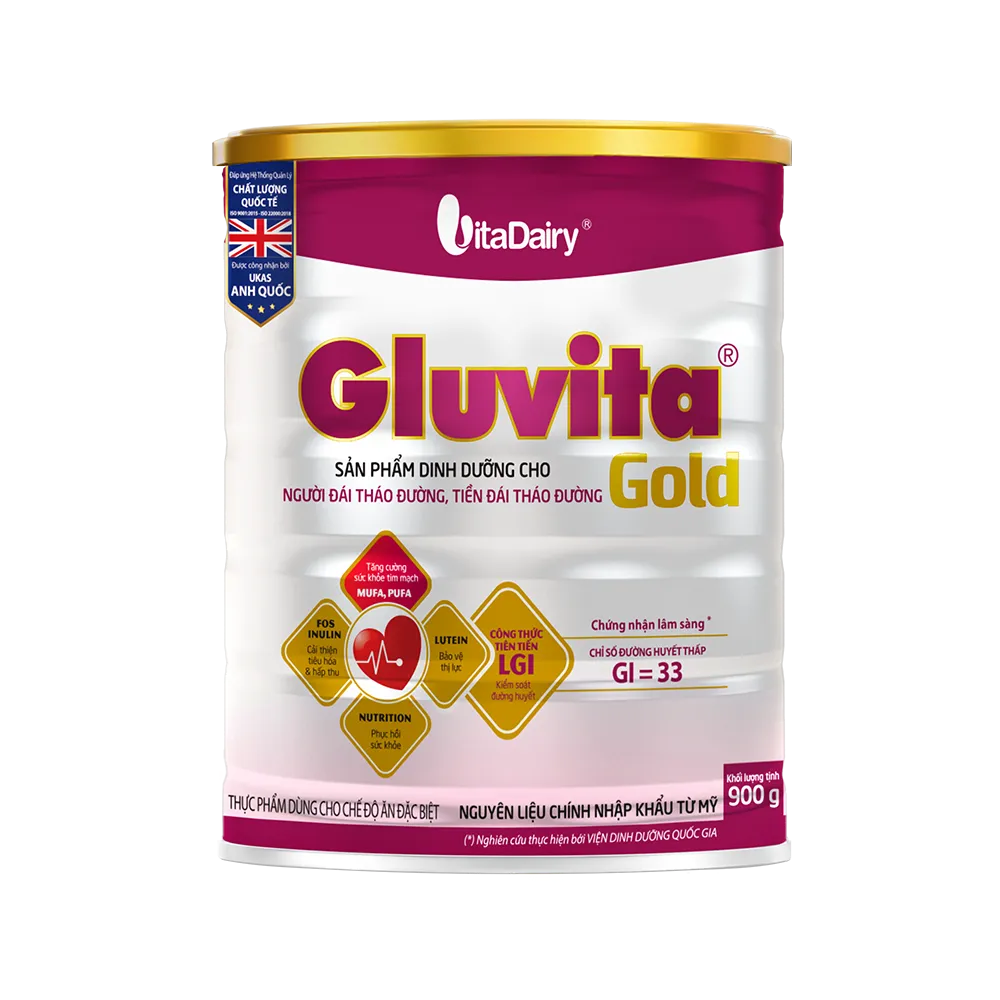 Thực phẩm dùng cho chế độ ăn đặc biệt Gluvita Gold (900g)