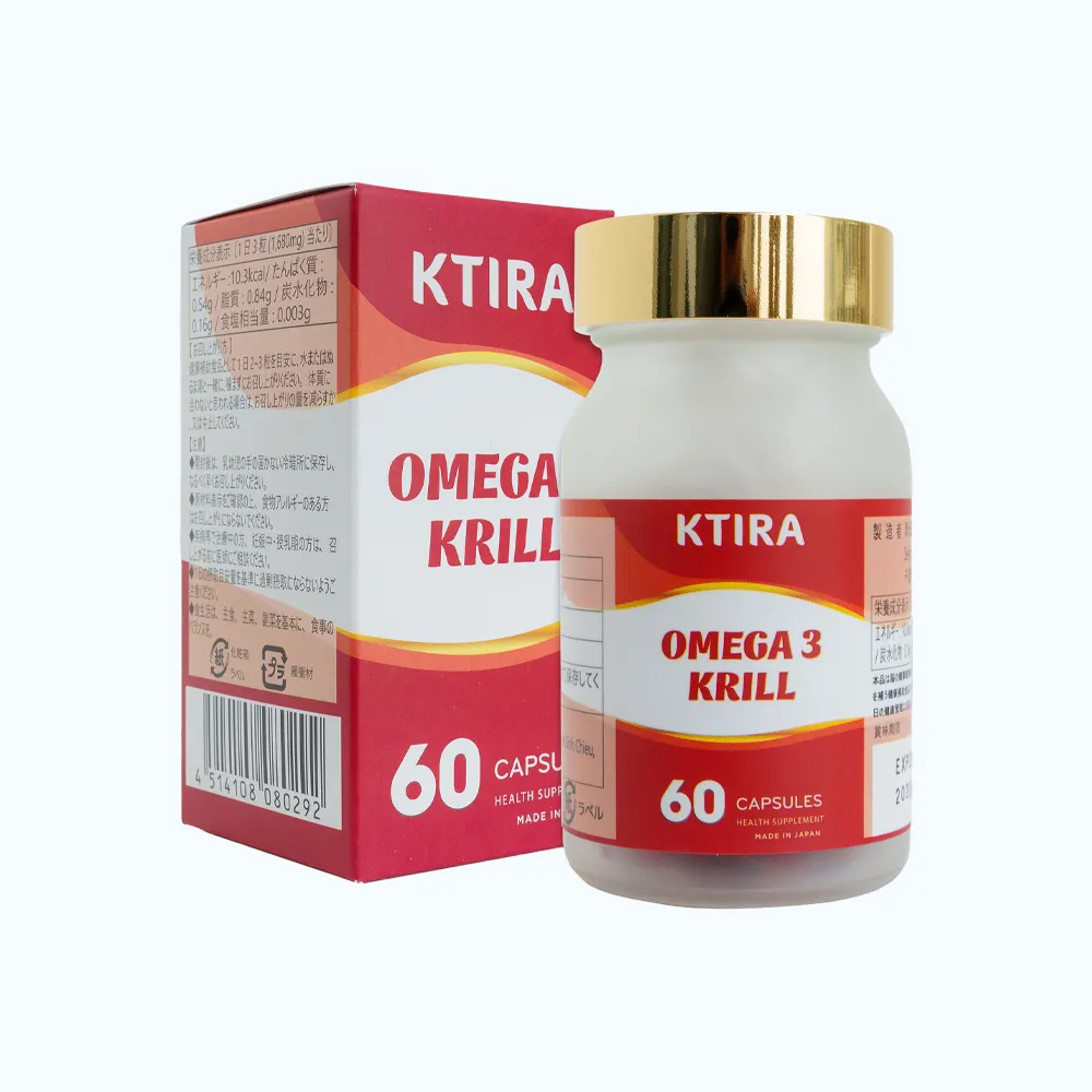 Thực phẩm Ktira Omega 3 Krill bổ não, hỗ trợ tim mạch (60 viên)