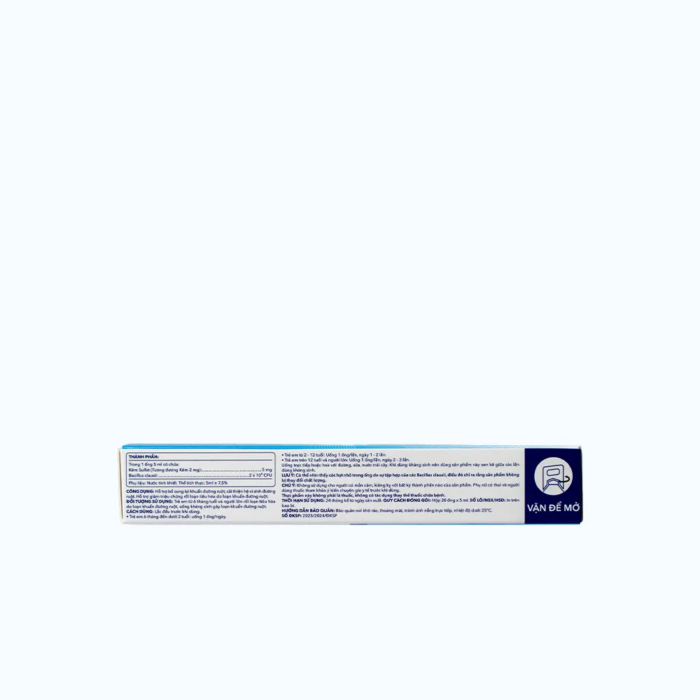 Thực phẩm Probiotics + Zinc bổ sung lợi khuẩn đường ruột (20 ống x 5ml) 9