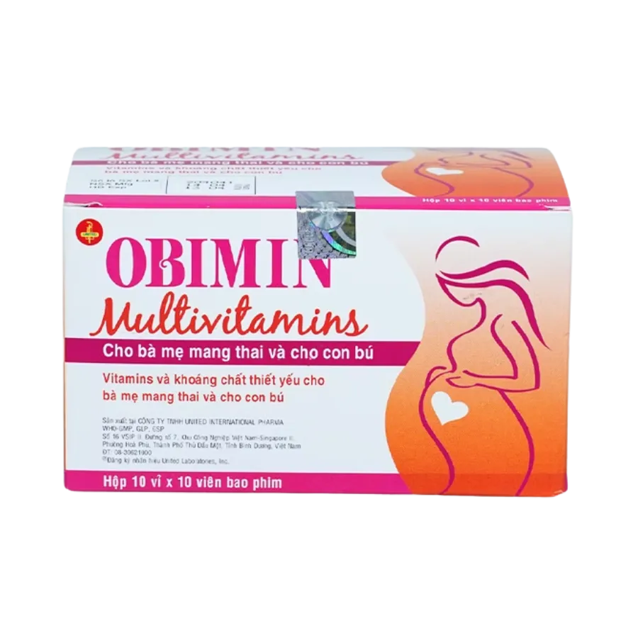 Thuốc Obimin bổ sung vitamin và khoáng chất (Hộp 100 viên)
