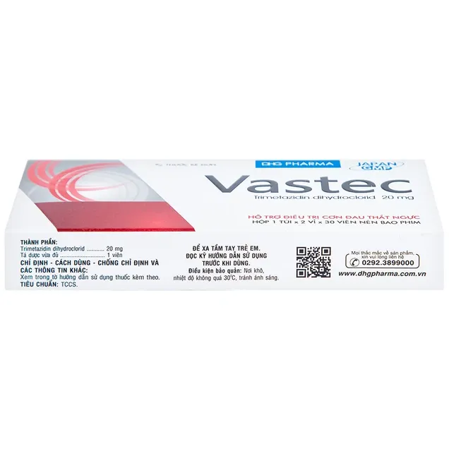 Thuốc Vastec 20MG điều trị đau thắt ngực ổn định ( hộp 2 vỉ x 30 viên) 5