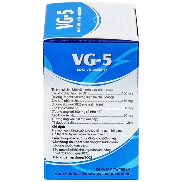 Thuốc VG-5 hỗ trợ điều trị viêm gan (40 viên) 4