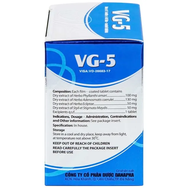 Thuốc VG-5 hỗ trợ điều trị viêm gan (40 viên) 5