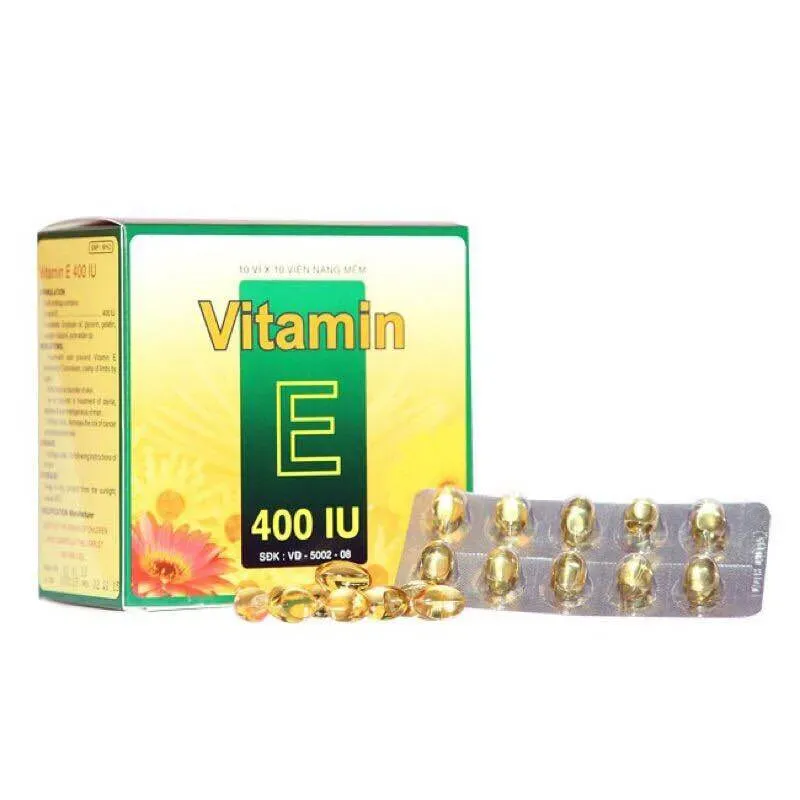 Thuốc Vitamin E 400IU Medisun điều trị và dự phòng tình trạng thiếu Vitamin E (10 vỉ x 10 viên)