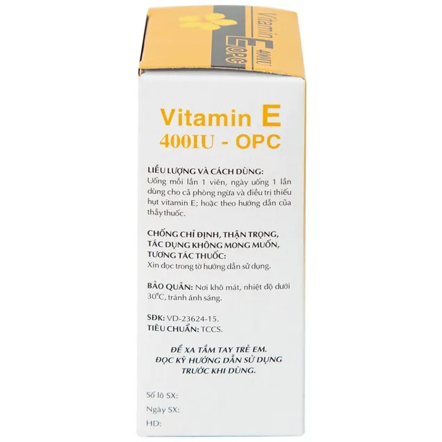 Thuốc Vitamin E 400IU OPC hỗ trợ điều trị thiếu Vitamin E (4 vỉ x 10 viên) 5