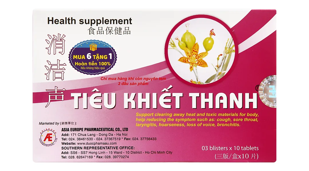 Thực phẩm bảo vệ sức khỏe Tiêu Khiết Thanh hộp 2 lọ x 90 viên 3