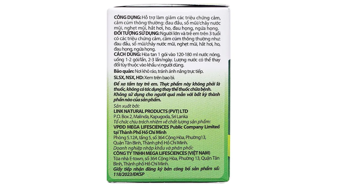Tinh chất thảo dược Eugica Cold & Flu hộp 10 gói x 4g 6